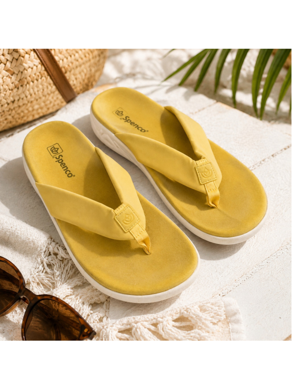 Spenco Women’s Yellow Comfort Thong Flip Flop Sandals Size 11B Cushioned